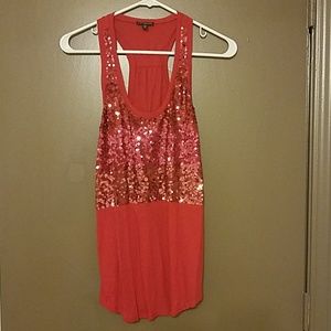 Red sequin tank